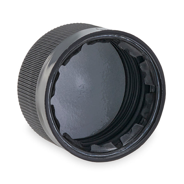 28 mm Black PP Tamper-Evident Flat Seal Caps