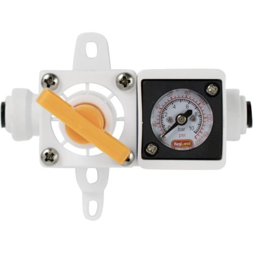 Duotight In-Line Regulator | Built-In Pressure Gauge | 0-150 PSI | Liquid & Gas Compatible | 6.35 mm Duotight