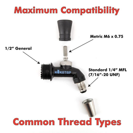 NukaTap Mini Beer Faucet Assembly Kit | Flow Control Ball Lock Quick Disconnect (QD) | Duotight Adapter | Self Closing Spring