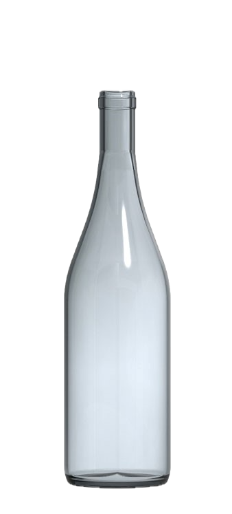 750ml Clear Burgundy Wine Bottle, Case of 12