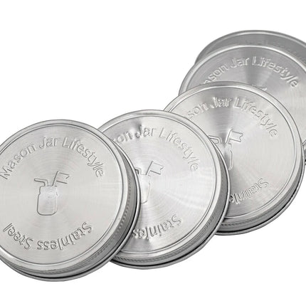 Stainless Steel Storage Lids with Silicone Seals for Mason Jars