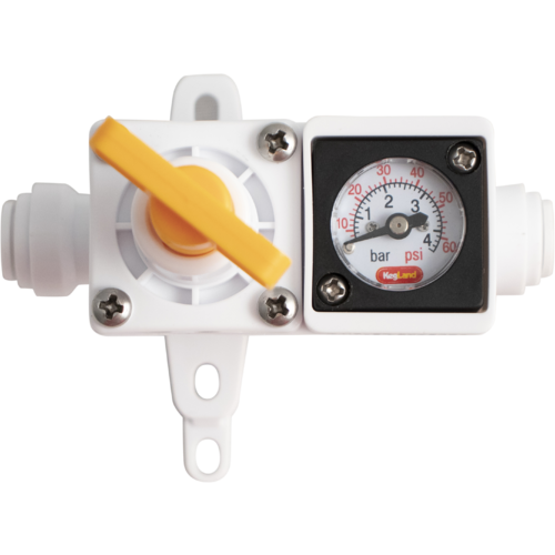 Duotight In-Line Regulator | Built-In Pressure Gauge | 0-60 PSI | Liquid & Gas Compatible | 8 mm Duotight