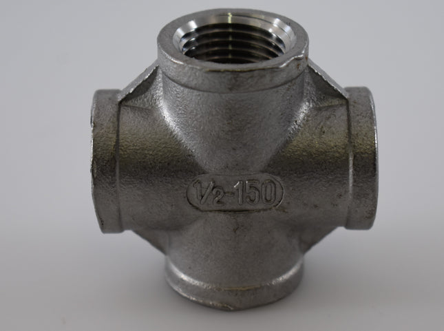 Female Pipe Cross 1/2'' NPT, Stainless Steel