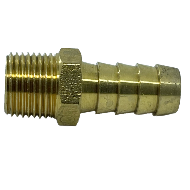 3/8" MPT x 1/2" Barb, Brass